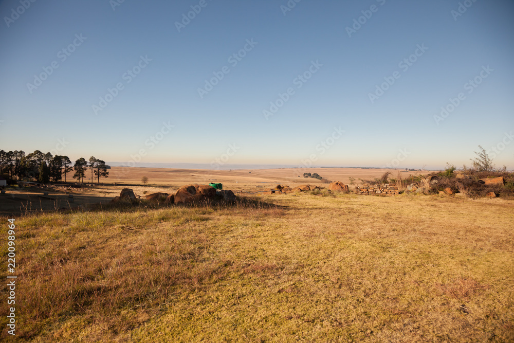 Fototapeta premium The view from the war memorial of the battle of Berg en dal near Belfast, South Africa.