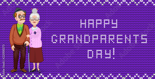 Happy grandparents day greeting card for grandma and granddad