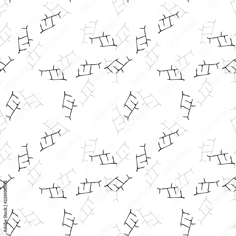 Elegant black seamless pattern with chaotic cracks in black, grey and white colors