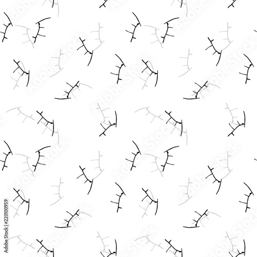 Elegant black seamless pattern with chaotic cracks in black  grey and white colors