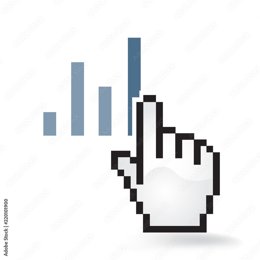 Iconomi Cryptocurrency Coin Sign Hand Cursor Click Isolated