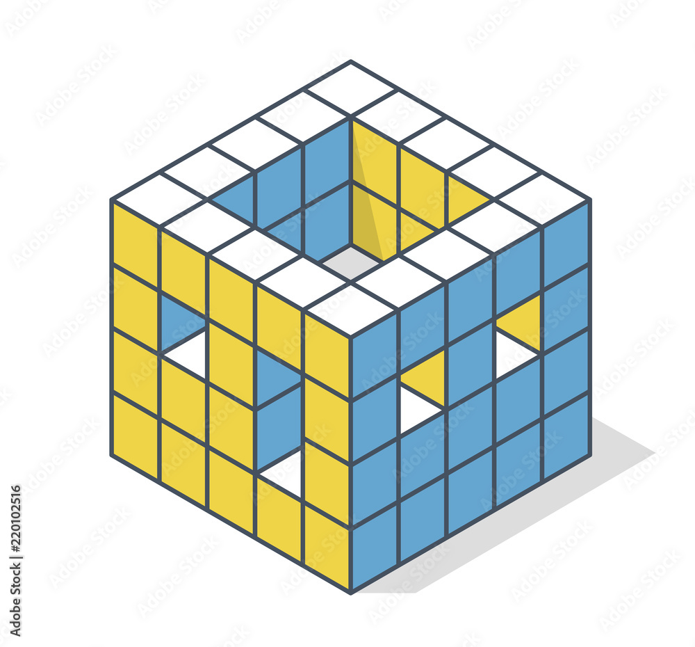 Outlined minimalistic block like building from aerated concrete. Vector cube shape evoking the rough construction of house. Master isolated illustration, isometric construction industry icon symbol, w Outlined minimalistic block like building from aerated concrete. Vector cube shape evoking the rough construction of house. Master isolated illustration, isometric construction industry icon symbol, w