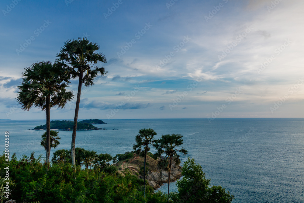 Phuket Viewpoints - Phromthep Cape with blue sky at Phuket, Thailand Phuket Viewpoints - Phromthep Cape with blue sky at Phuket, Thailand