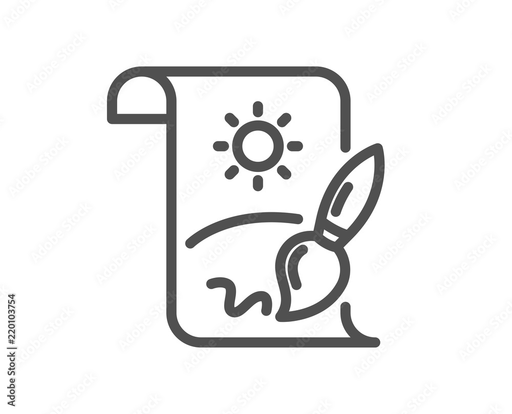 Creative painting brush line icon. Creativity sign. Graphic art symbol. Quality design element. Classic style painting. Editable stroke. Vector Creative painting brush line icon. Creativity sign. Graphic art symbol. Quality design element. Classic style painting. Editable stroke. Vector