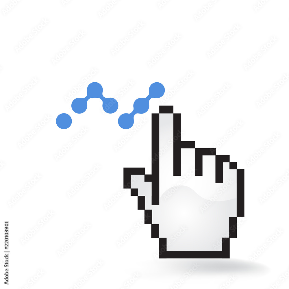 Nano Cryptocurrency Coin Sign Hand Cursor Click Isolated Nano Cryptocurrency Coin Sign Hand Cursor Click Isolated