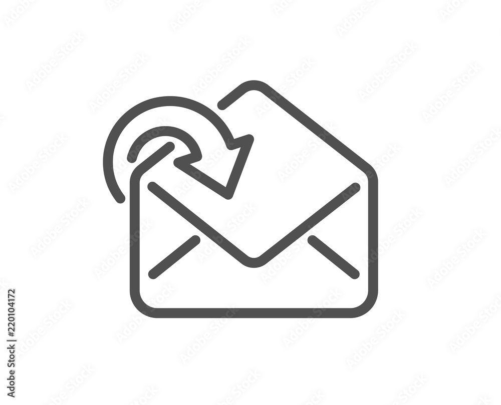 Receive Mail download line icon. Incoming Messages correspondence sign. E-mail symbol. Quality design element. Classic style. Editable stroke. Vector Receive Mail download line icon. Incoming Messages correspondence sign. E-mail symbol. Quality design element. Classic style. Editable stroke. Vector