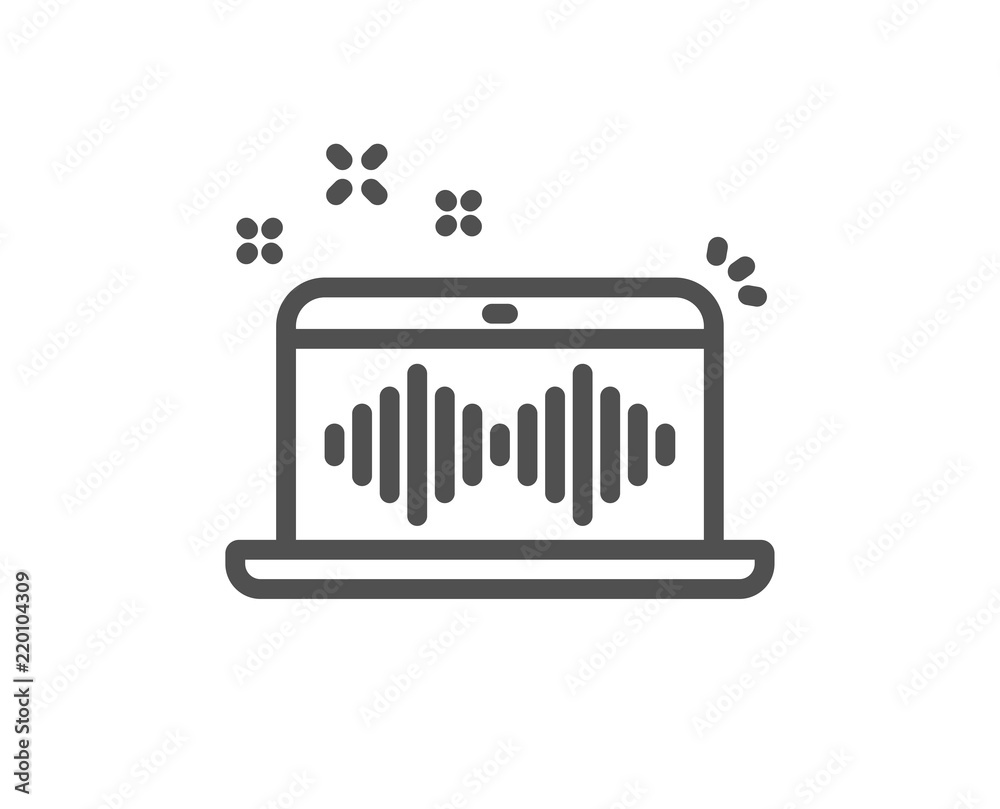 Music making line icon. DJ app sign. Musical device symbol. Quality design element. Classic style music making. Editable stroke. Vector Music making line icon. DJ app sign. Musical device symbol. Quality design element. Classic style music making. Editable stroke. Vector