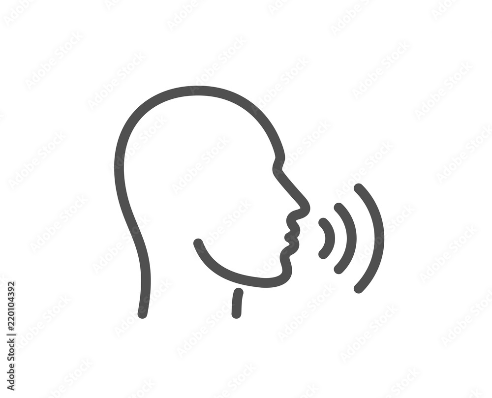 Vecteur Stock Human sing line icon. Talk sign. Person speak symbol. Quality  design element. Classic style talk pictogram. Editable stroke. Vector |  Adobe Stock