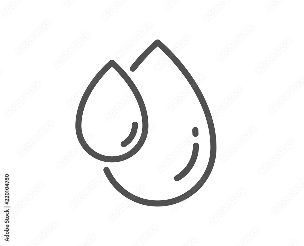 Oil drop line icon. Hair care serum sign. Quality design element. Classic style hair serum drop. Editable stroke. Vector Oil drop line icon. Hair care serum sign. Quality design element. Classic style hair serum drop. Editable stroke. Vector