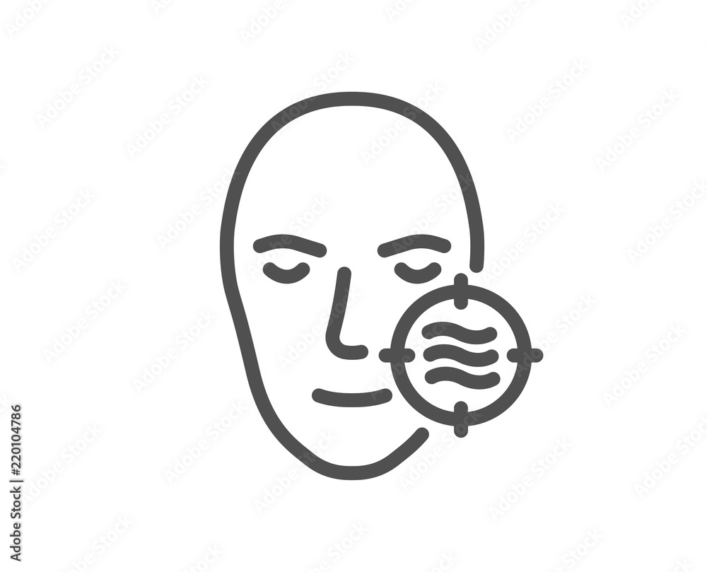 Problem face skin line icon. Need facial care sign. Target symbol. Quality design element. Classic style problem skin. Editable stroke. Vector Problem face skin line icon. Need facial care sign. Target symbol. Quality design element. Classic style problem skin. Editable stroke. Vector