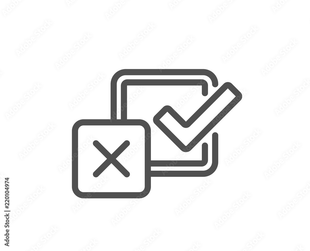 Checkbox line icon. Survey choice sign. Business review symbol. Quality design element. Classic style. Editable stroke. Vector Checkbox line icon. Survey choice sign. Business review symbol. Quality design element. Classic style. Editable stroke. Vector