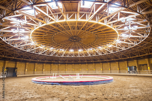 equestrian sport arena horse racecourse Empty riding arena is suitable for dressage horses