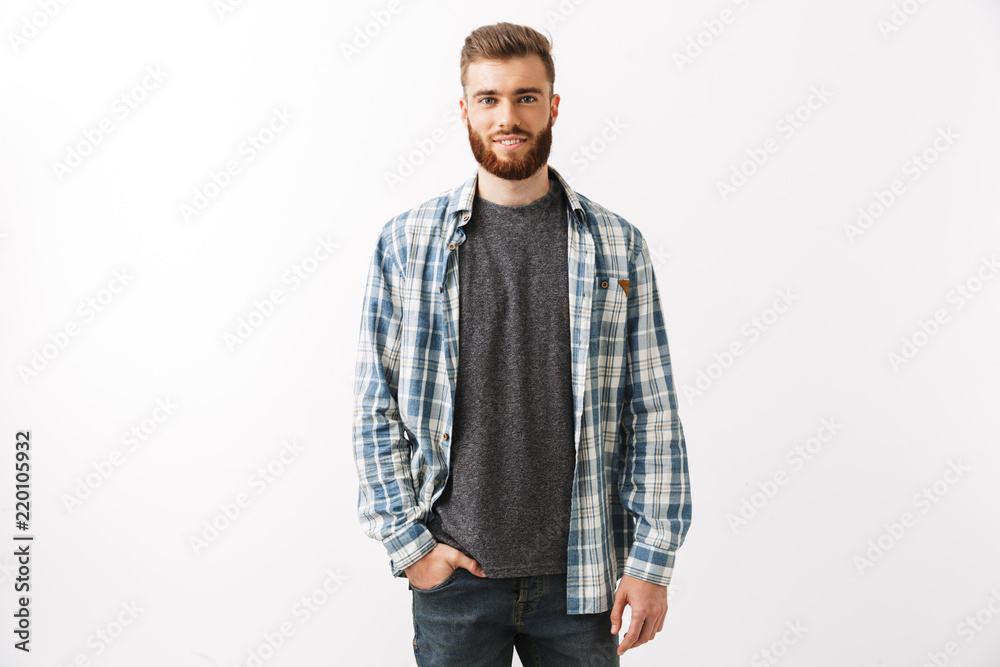 Fototapeta premium Portrait of a handsome young bearded man
