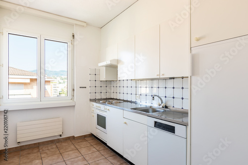 Kitchen with white and tile  vintage furniture