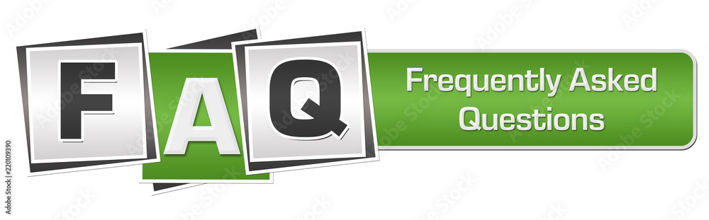FAQ - Frequently Asked Questions Green Grey Squares Bar  - obrazy, fototapety, plakaty 