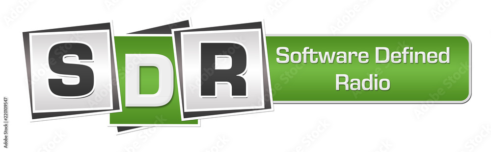SDR - Software Defined Radio Green Grey Squares Bar 
