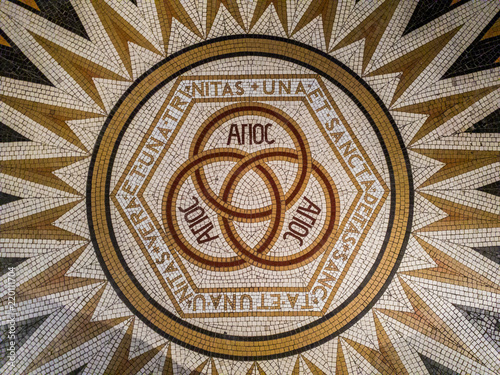Mosaic in the abbey of Dormition (Church of the Cenacle), saying 