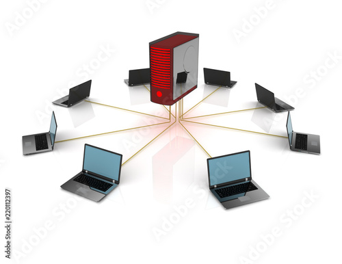 Computer Network concept . 3d rendered illustration © andrii