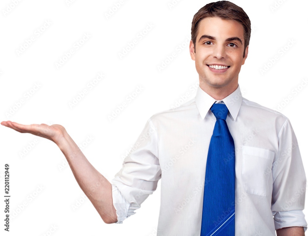Smiling Businessman Holding Hand Out Smiling Businessman Holding Hand Out