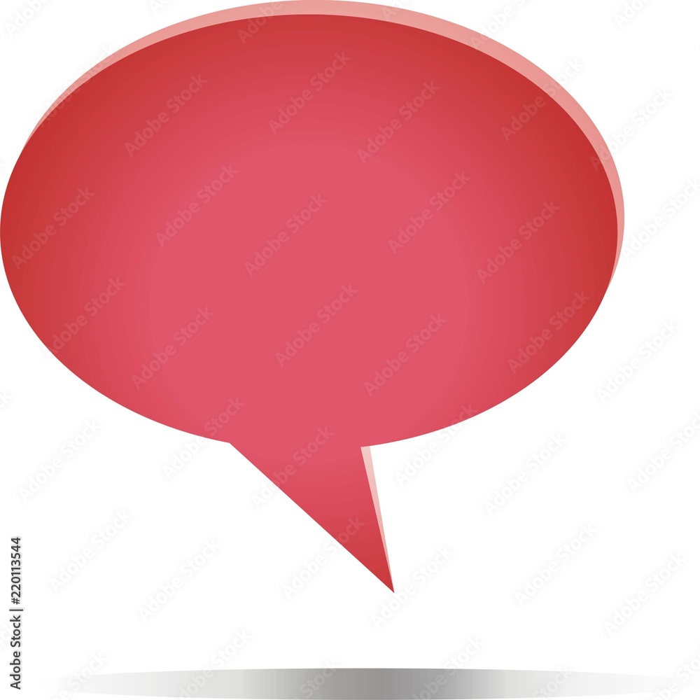 Red blank bubble speech icon vector Red blank bubble speech icon vector