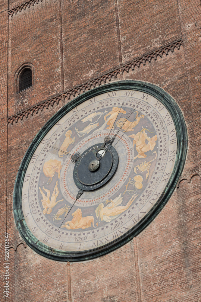 Cremona, Italy: Astronomical clock on the Torrazzo belltower