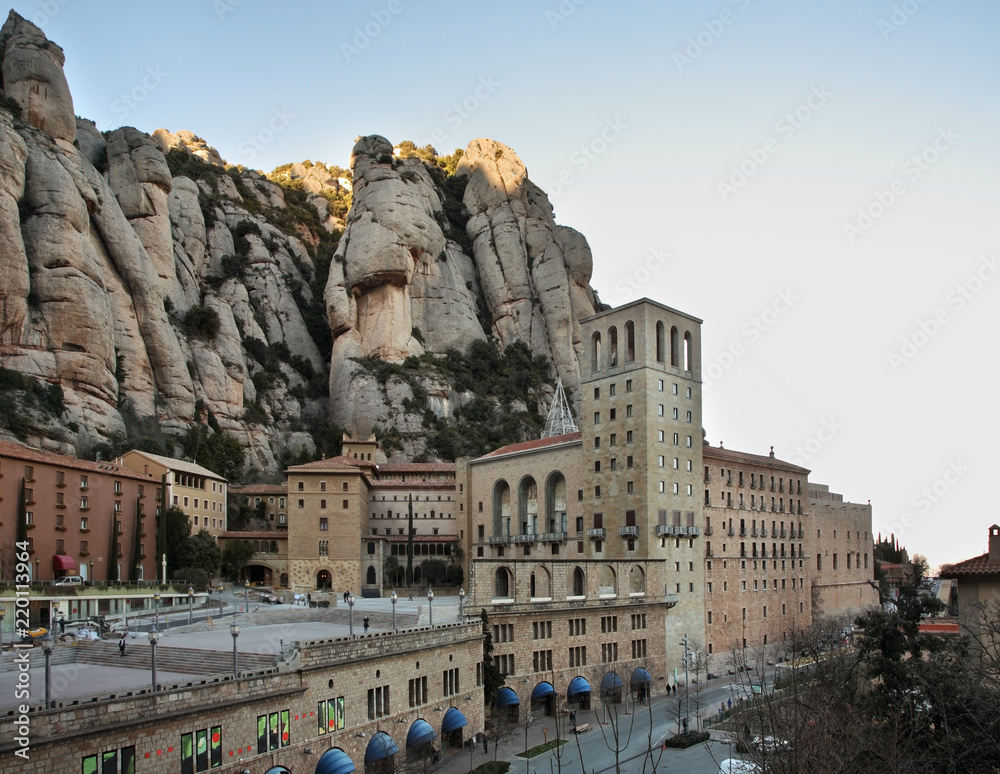 Santa Maria de Montserrat Abbey near Barcelona. Spain