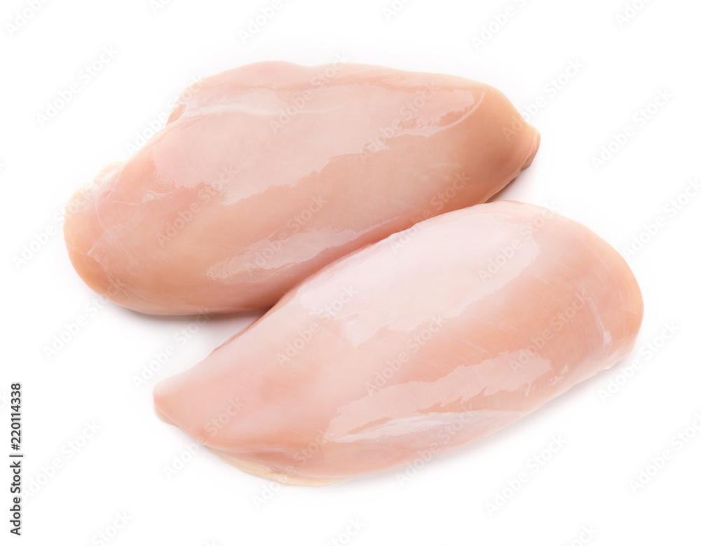Raw chicken fillet isolated on white Raw chicken fillet isolated on white
