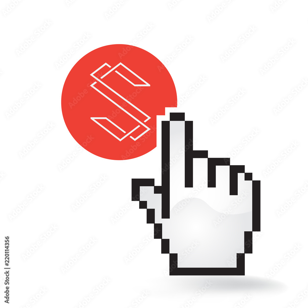 Substratum Cryptocurrency Coin Sign Hand Cursor Click Isolated Substratum Cryptocurrency Coin Sign Hand Cursor Click Isolated
