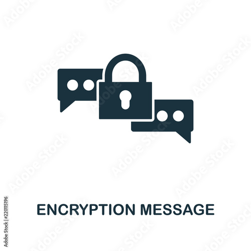 Encryption Message icon. Monochrome style design from internet security icon collection. UI. Pixel perfect simple pictogram encryption message icon. Web design, apps, software, print usage.