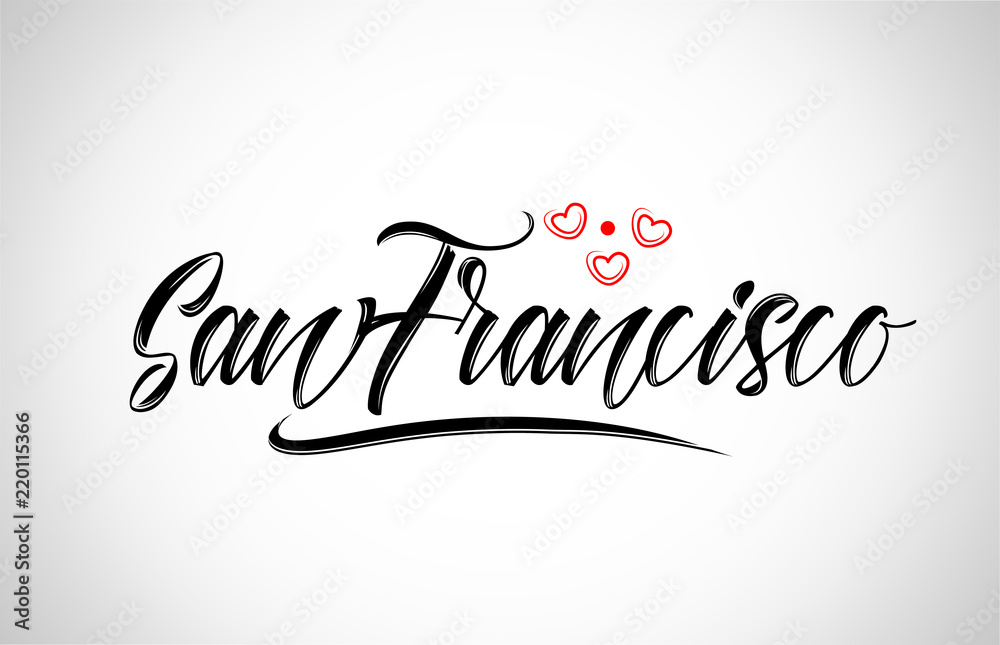 san francisco city design typography with red heart icon logo san francisco city design typography with red heart icon logo
