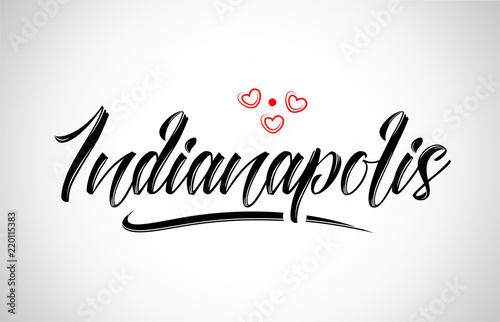 indianapolis city design typography with red heart icon logo