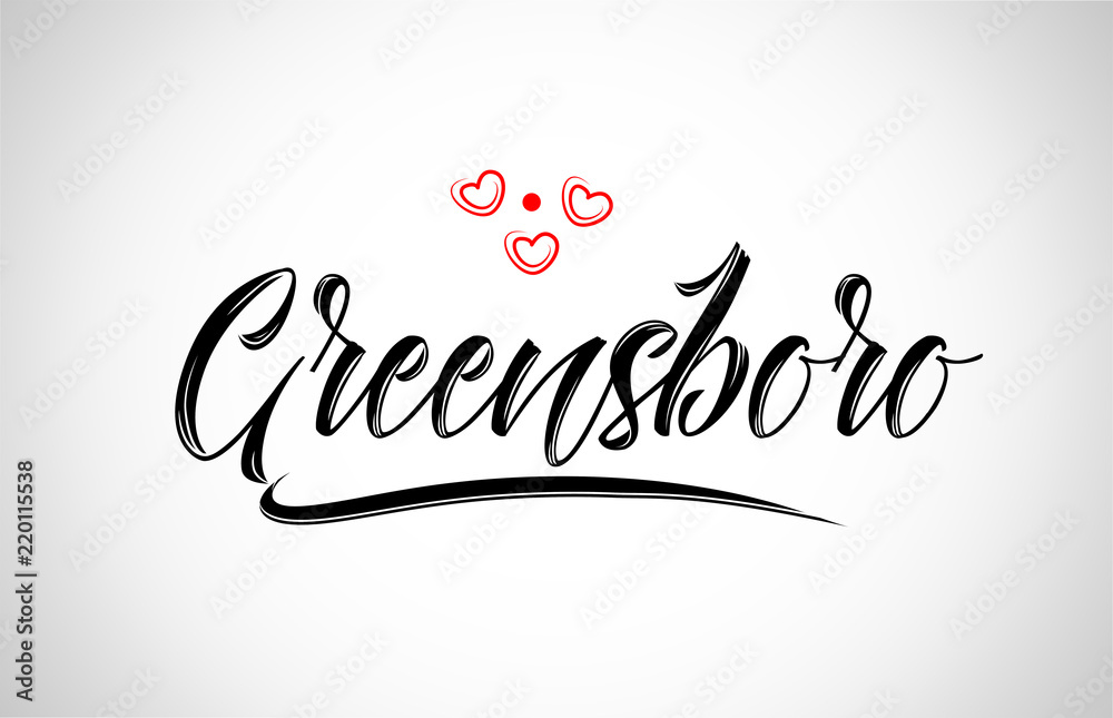 greensboro city design typography with red heart icon logo
