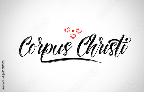 corpus christi  city design typography with red heart icon logo photo