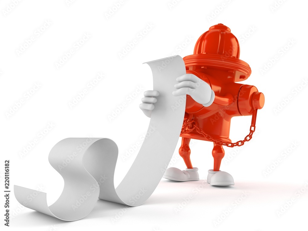 Naklejka premium Hydrant character reading long list