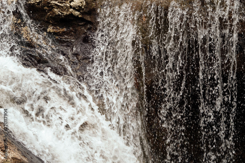 Close-up of a waterfall.  Background