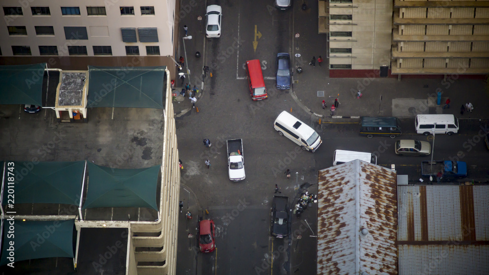 Fototapeta premium Urban city landscape aerial view of Johannesburg, South Africa