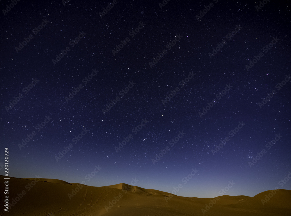 Starry night in Sahara Desert