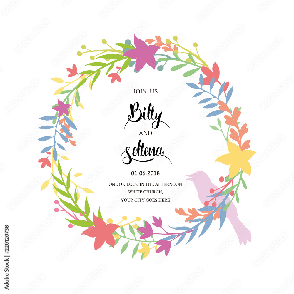 Obraz premium Invitation Design with a floral frame