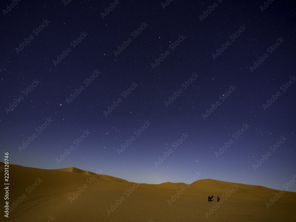 Starry night in Sahara Desert