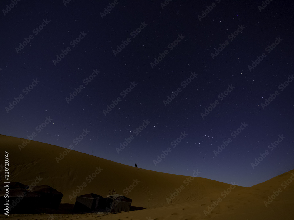 Starry night in Sahara Desert