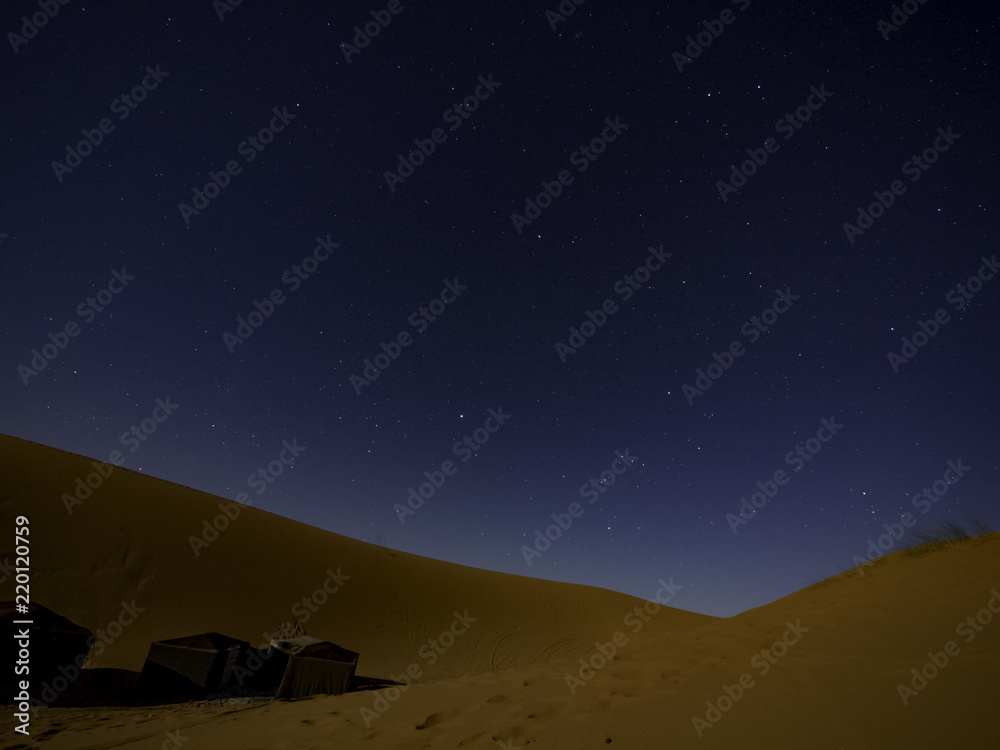 Starry night in Sahara Desert