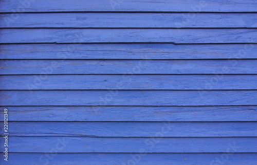 Murais de parede Blue Wood Slat Background