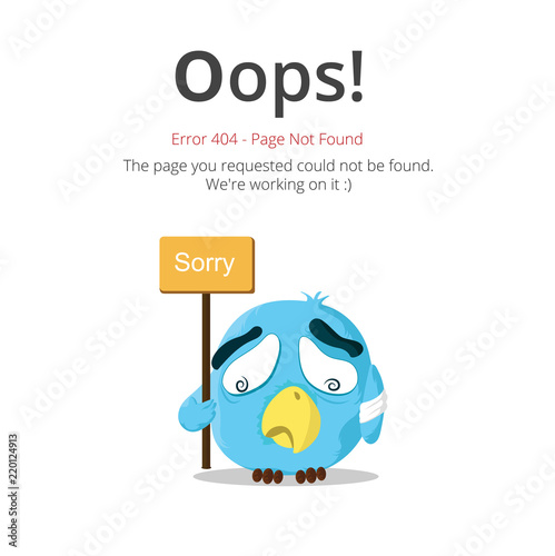 Error 404 page layout vector design. Website 404 page creative concept. The page you requested could not be found. Oops 404 error page. 