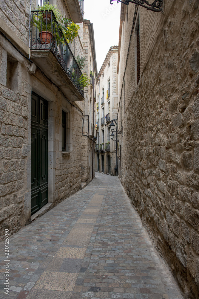 Narrow street in Girona Spain