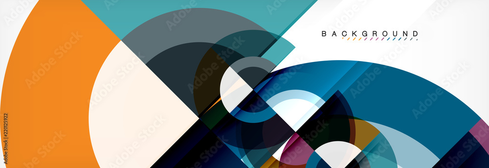 Vector circular geometric abstract background