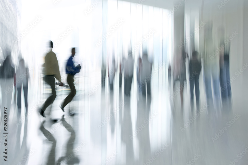 group of people in the lobby business center