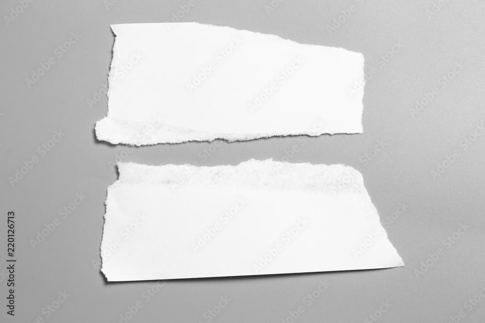 white torn paper on gray background. collection paper rip white torn paper on gray background. collection paper rip