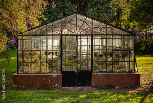 old greenhouse in park