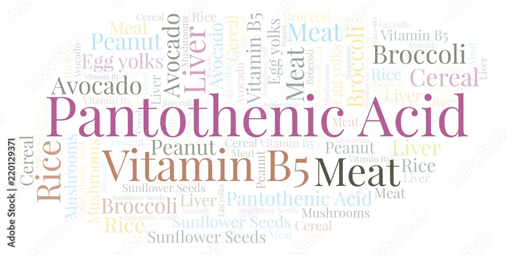 Pantothenic Acid word cloud.