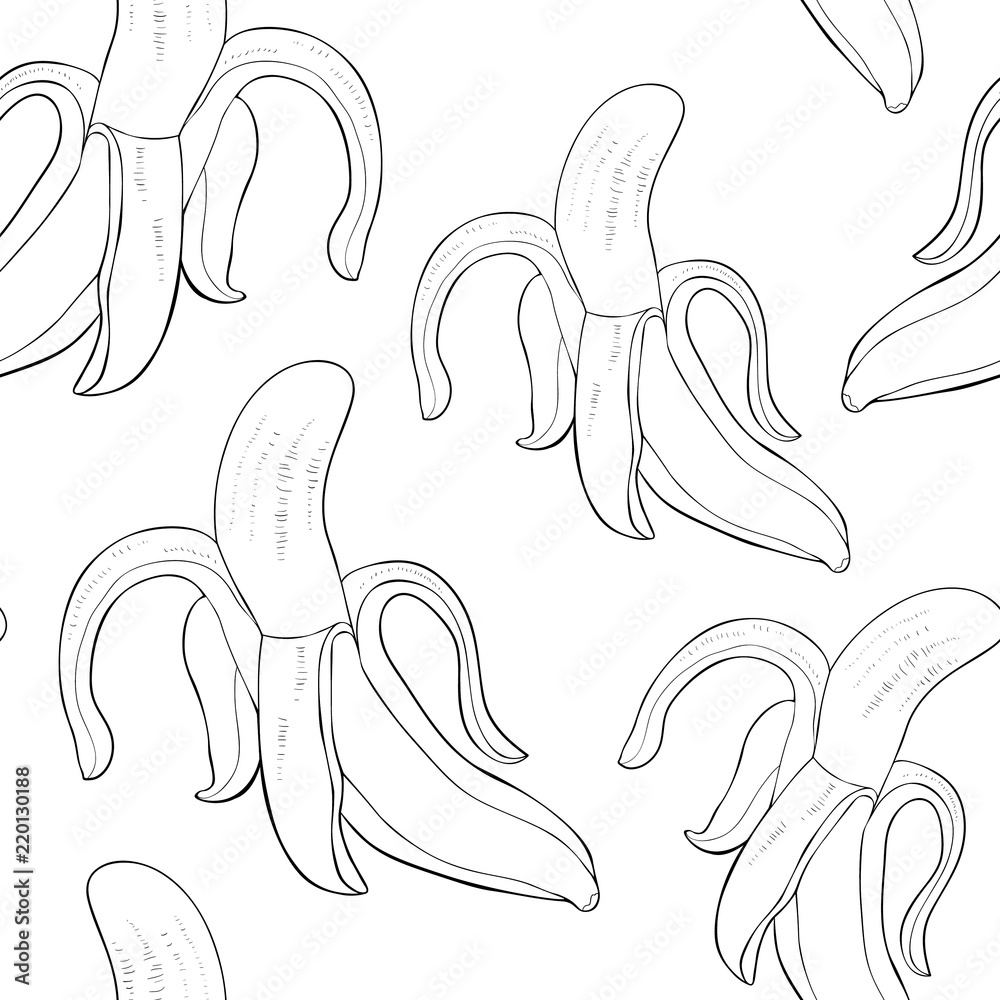 seamless pattern exotic tropical fruit is a banana uncovered in the skin. illustration seamless pattern exotic tropical fruit is a banana uncovered in the skin. illustration